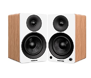 Fluance Ai61 Powered 2-Way 2.0 Stereo Bookshelf Speakers | 120W Amplifier for Turntable