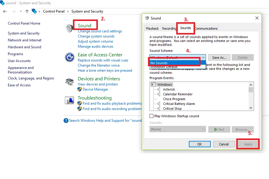 Hardware and Sound Settings In Windows